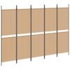 vidaXL Biombos de 5 Paneles Beige 250 x 180 cm Tela