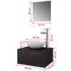 vidaXL Conjunto de muebles de baño con lavabo y grifo 4 piezas negro