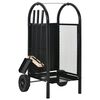 vidaXL Le&ntilde;ero de acero negro 30x35x81 cm