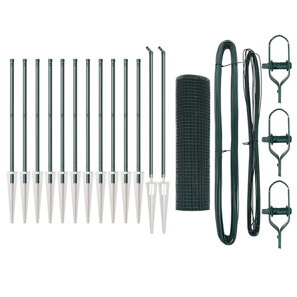 vidaXL Poste de Valla Verde 25 x 0,8 m (malla de 12 x 12 mm)