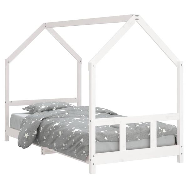 vidaXL Estructura de cama para ni&ntilde;os madera de pino blanco 90x200 cm