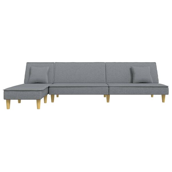 vidaXL Sof&aacute; cama en forma de L tela gris claro 255x140x70 cm