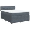 vidaXL Cama box spring con colch&oacute;n terciopelo gris oscuro 140x190 cm