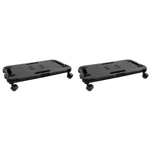 vidaXL Plataformas con ruedas 2 unidades polipropileno negro 200 kg