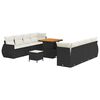 vidaXL Conjunto de sof&aacute; de jard&iacute;n 11 uds. Negro rat&aacute;n sint&eacute;tico
