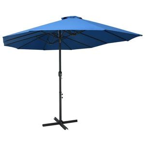 vidaXL Sombrilla de jard&iacute;n con palo de aluminio azul 460x270 cm
