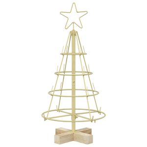 vidaXL &Aacute;rbol de Navidad de metal con soporte KUOPIO 60 cm Acero Dorado