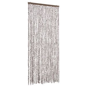 vidaXL Cortina mosquitera chenilla gris taupe y blanco 90x220 cm