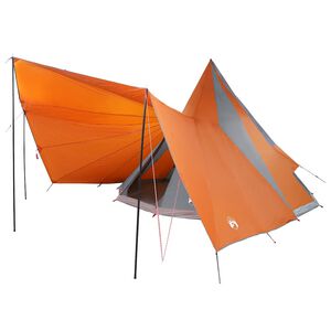 vidaXL Carpa Tipi con techo Gris y naranja 510 x 690 x 330 cm tafet&aacute;n