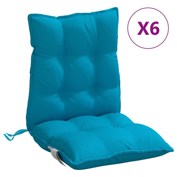vidaXL Cojines para silla respaldo bajo 6 uds tela Oxford azul claro