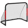 vidaXL Porter&iacute;a de f&uacute;tbol con red acero rojo y negro 90x48x71 cm
