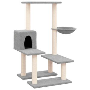 vidaXL Rascador para gatos con postes de sisal gris claro 94,5 cm