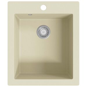 vidaXL Fregadero de cocina de granito con un seno beige