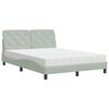 vidaXL Cama con colch&oacute;n terciopelo gris claro 140x190 cm