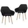 vidaXL Sillas de comedor 2 unidades tela negro