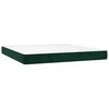 vidaXL Cama box spring colch&oacute;n y LED terciopelo verde oscuro 160x200cm