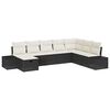 vidaXL Conjunto de sof&aacute; de jard&iacute;n con almohada 8 pcs Negro Polirat&aacute;n