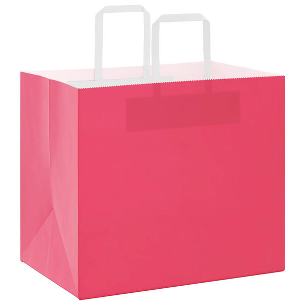 vidaXL Bolsas de papel con asas 50 uds rosa 32x22x28 cm