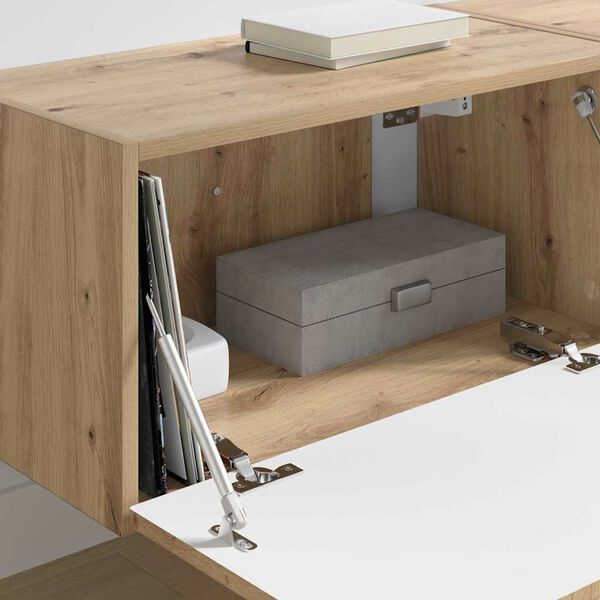 vidaXL Mueble de TV Montado en la Pared 2 pcs Roble Artesanal