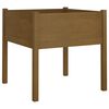vidaXL Jardinera de madera maciza de pino marr&oacute;n miel 70x70x70 cm