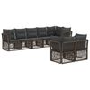 vidaXL Conjunto de sof&aacute;s de jard&iacute;n 8 uds. Gris rat&aacute;n sint&eacute;tico
