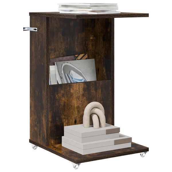 vidaXL Mesa lateral Roble ahumado 40 x 35 x 60 cm Madera de ingenier&iacute;a