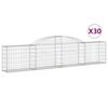 vidaXL Cestas de gaviones 30 uds forma de arco hierro 300x30x60/80 cm
