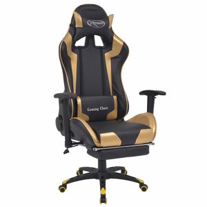 vidaXL Silla para Juegos Dorado 70 x 71 x 136 cm Cuero artificial