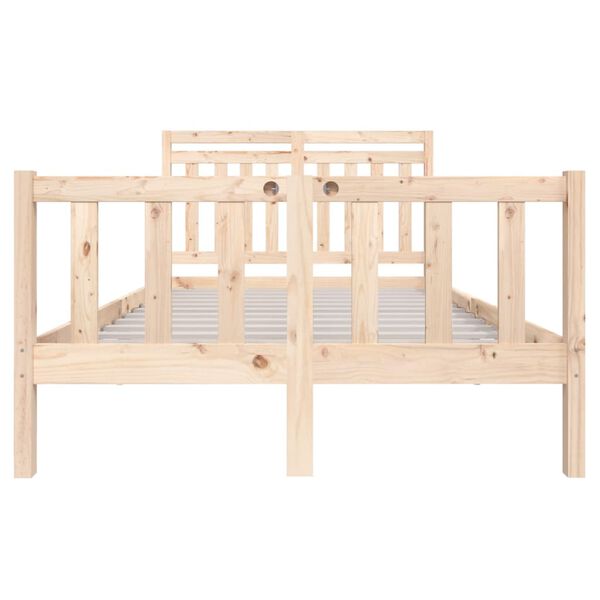 vidaXL Estructura cama doble pequeña madera maciza 135x190 cm
