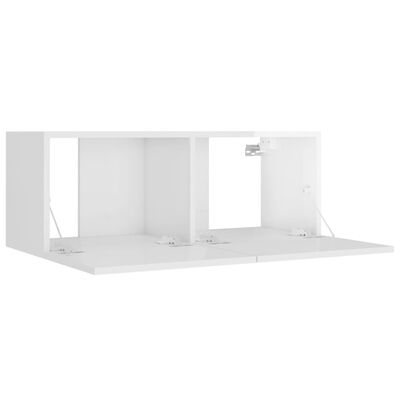 vidaXL Set de muebles de TV 5 pzas madera contrachapada blanco brillo