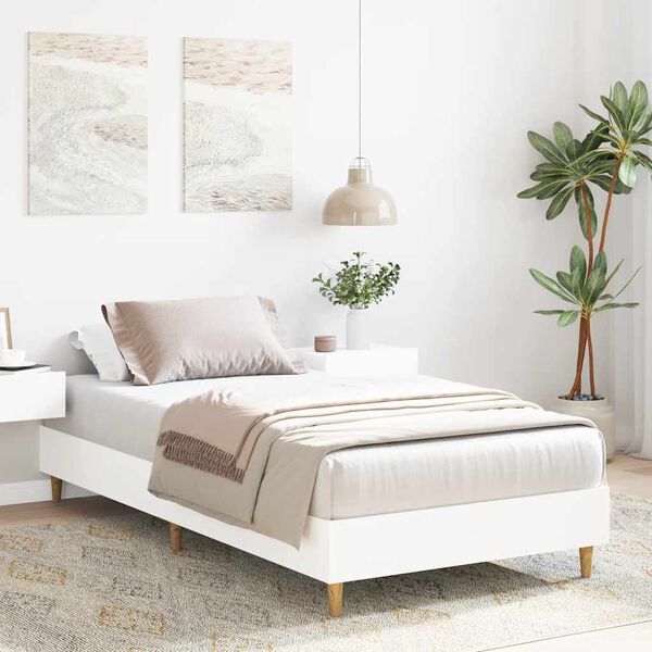vidaXL Estructura de cama sin colchón madera blanca 75x190 cm