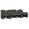 vidaXL Sill&oacute;n de masaje reclinable 4 plazas con portavasos gris oscuro