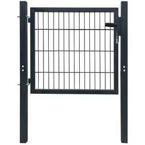 vidaXL Puerta de valla de acero antracita de 100x100 cm