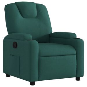 vidaXL Sill&oacute;n reclinable de tela verde oscuro