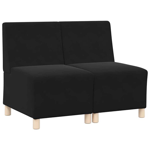 vidaXL Unidad de Sof&aacute; Modular sin Brazos 2 pcs Negro 55 x 74 x 82 cm