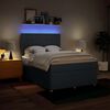 vidaXL Cama box spring con colch&oacute;n tela azul 160x200 cm