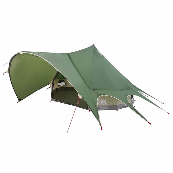 vidaXL Tienda tipi con techo Verde y Gris 600 x 600 x 347 cm