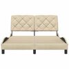 vidaXL Estructura de cama sin colch&oacute;n tela color crema 140x190 cm