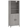 vidaXL Aparador alto madera contrachapada gris sonoma 69,5x34x180 cm