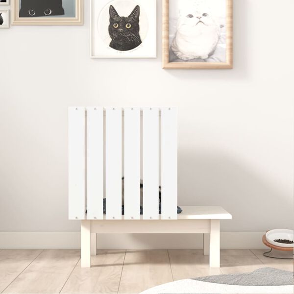 vidaXL Casa para gatos de madera maciza de pino blanco 60x36x60 cm