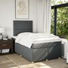 vidaXL Cama box spring con colch&oacute;n tela gris oscuro 120x200 cm