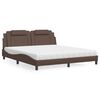 vidaXL Cama Viana con colch&oacute;n cuero sint&eacute;tico marr&oacute;n 180x200 cm