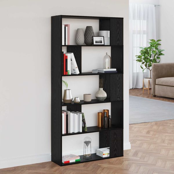 vidaXL Librer&iacute;a Roble Negro 80 x 24 x 159 cm Madera de ingenier&iacute;a