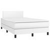 vidaXL Cama box spring con colch&oacute;n cuero sint&eacute;tico blanco 120x190 cm