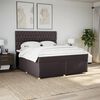 vidaXL Cama box spring con colch&oacute;n tela marr&oacute;n oscuro 180x200 cm