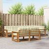 vidaXL Conjunto de sof&aacute;s de exterior con coj&iacute;n 7 pcs Natural y Crema