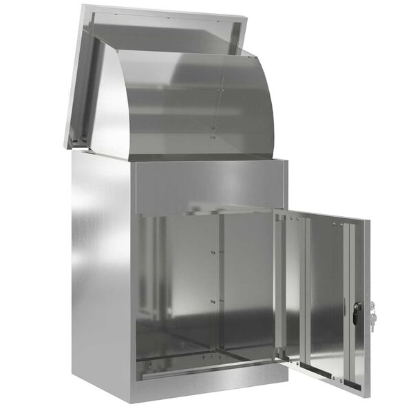 vidaXL Caja de entrega de paquetes con puerta Negro 47.5 x 38 x 59 cm