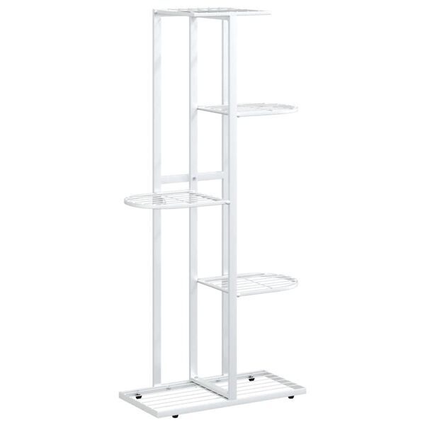 vidaXL Soporte de flores de 5 estantes de metal blanco 43x22x98 cm