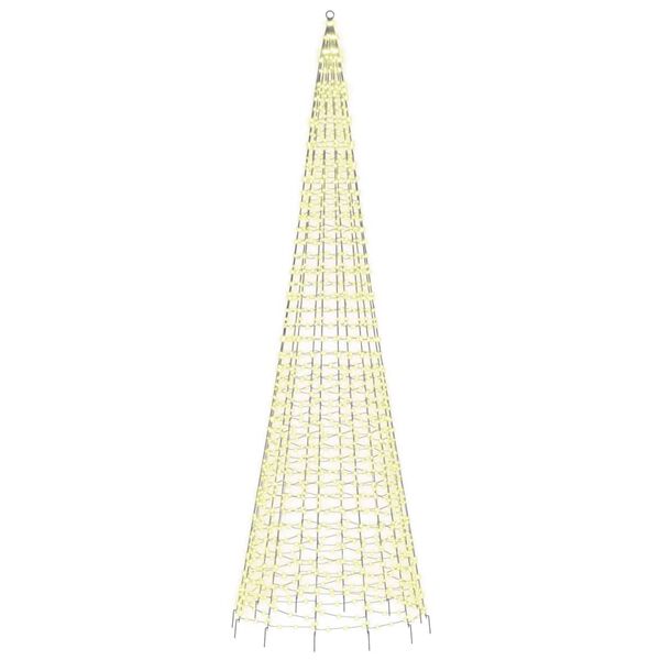 vidaXL Árbol de Navidad LED para mástil, 1534 LED, blanco cálido, 500 cm