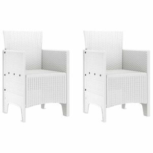 vidaXL Silla de Jard&iacute;n con coj&iacute;n 2 pcs 53 x 49 x 85 cm Polipropileno